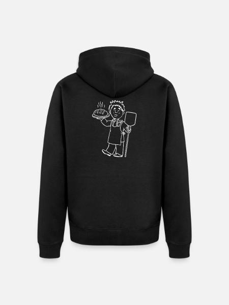 Bäcker backt duftendes Brot - Unisex Premium Bio Zip Hoodie - Schwarz