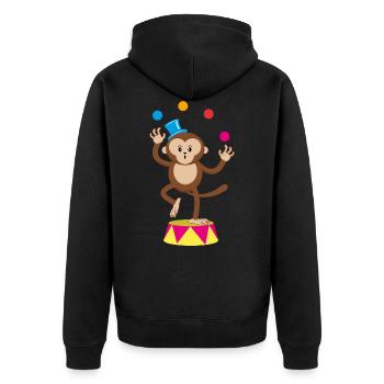 Circus monkey juggler monkey monkey monkey circus - Unisex Premium Organic Zip Hoodie - black - Back - Nico (187cm)