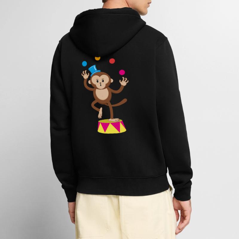 Circus monkey juggler monkey monkey monkey circus Unisex Premium Organic Zip Hoodie