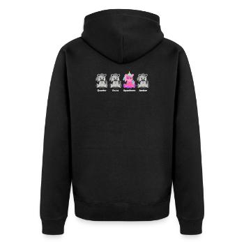 Appaloosa Einhorn - Unisex Premium Bio Zip Hoodie - Schwarz - Hinten - Nico (187cm)