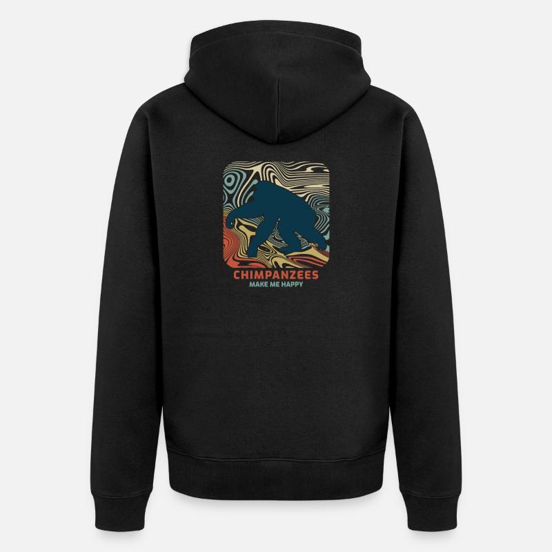 chimpanzé - Veste à capuche bio Premium Unisexe - noir