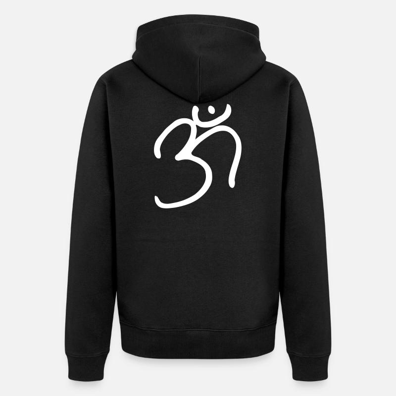 Om - Unisex Premium Organic Zip Hoodie - black