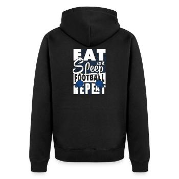 Football - Unisex Premium Bio Zip Hoodie - Schwarz - Hinten - Nico (187cm)