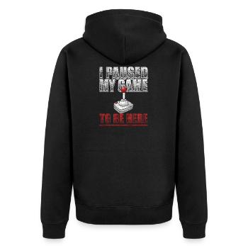 Gamer - Unisex Premium Organic Zip Hoodie - black - Back - Nico (187cm)