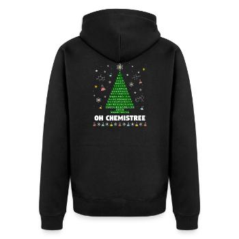 Chemistree Christbaum Chemie Periodensystem - Unisex Premium Bio Zip Hoodie - Schwarz - Hinten - Nico (187cm)