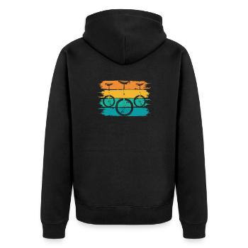 Einrad - Unisex Premium Bio Zip Hoodie - Schwarz - Hinten - Nico (187cm)