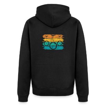 Einrad - Unisex Premium Bio Zip Hoodie - Schwarz - Hinten - Nico (187cm)