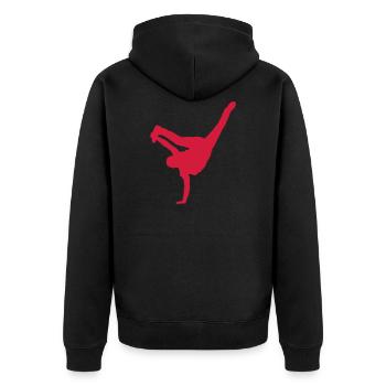 Breakdance Freestyle Silhouette Streetstyle Vecteur - Veste à capuche bio Premium Unisexe - noir - Dos - Nico (187cm)