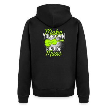 Violin violin - Unisex Premium Organic Zip Hoodie - black - Back - Nico (187cm)