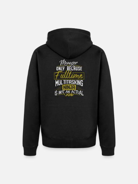 manager - Unisex Premium Organic Zip Hoodie - black