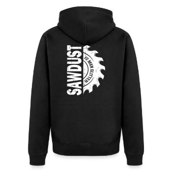 Sawdust Is Man Glitter - Unisex Premium Organic Zip Hoodie - black - Back - Nico (187cm)