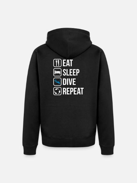 Eat Sleep Dive Repeat - Unisex Premium Organic Zip Hoodie - black