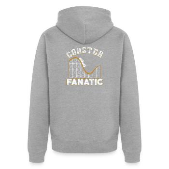 roller coaster - Unisex Premium Organic Zip Hoodie - heather grey - Back - Nico (187cm)