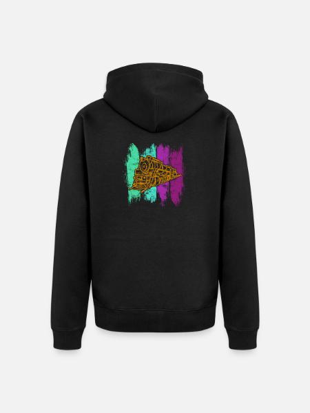 train - Unisex Premium Organic Zip Hoodie - black