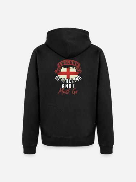 England - Unisex Premium Organic Zip Hoodie - black