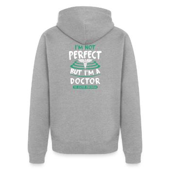 médecin - Veste à capuche bio Premium Unisexe - gris chiné - Dos - Nico (187cm)
