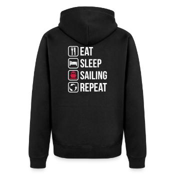 Eat Sleep Sailing Repeat - Veste à capuche bio Premium Unisexe - noir - Dos - Nico (187cm)