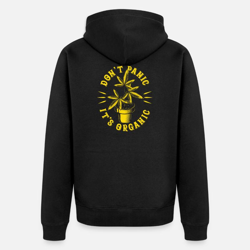 Bio-Cannabis - Unisex Premium Bio Zip Hoodie - Schwarz