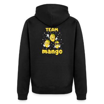 Mango - Unisex Premium Bio Zip Hoodie - Schwarz - Hinten - Nico (187cm)