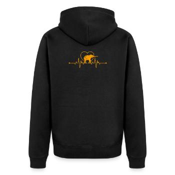 Cadeau de Zookeeper ECG Africa de battement de coeur d'éléphant - Veste à capuche bio Premium Unisexe - noir - Dos - Nico (187cm)