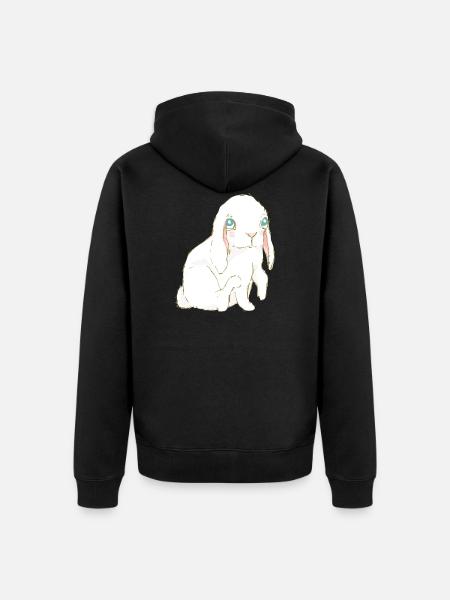 Rabbit - Unisex Premium Organic Zip Hoodie - black
