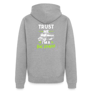 Bus driver - Unisex Premium Organic Zip Hoodie - heather grey - Back - Nico (187cm)