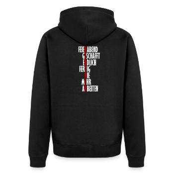 Rente Rentner Rentnern Pensionierung Spruch Opa - Unisex Premium Bio Zip Hoodie - Schwarz - Hinten - Nico (187cm)