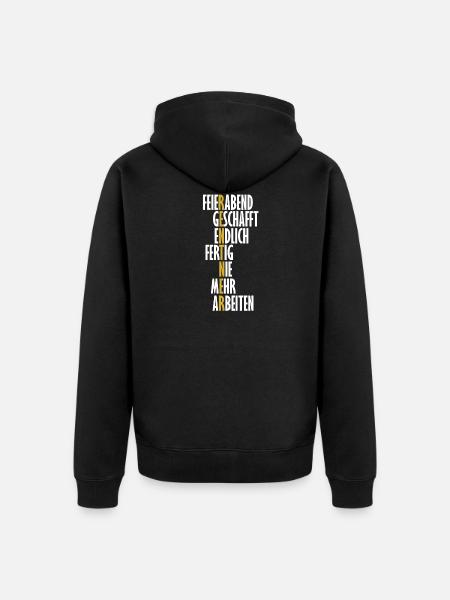Ruhestand - Unisex Premium Bio Zip Hoodie - Schwarz