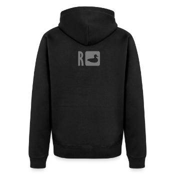 Rente Wortspiel lustig Pension Kollegen Eltern - Unisex Premium Bio Zip Hoodie - Schwarz - Hinten - Nico (187cm)