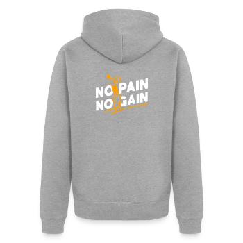 Homme de remise en forme - Veste à capuche bio Premium Unisexe - gris chiné - Dos - Nico (187cm)