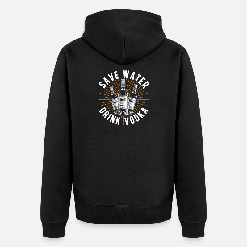 Wodka - Unisex Premium Bio Zip Hoodie - Schwarz