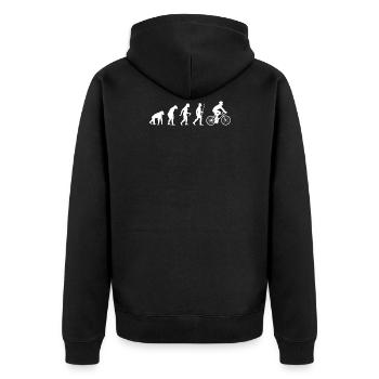 2561 Evolution Bike2 - Unisex Premium Organic Zip Hoodie - black - Back - Nico (187cm)