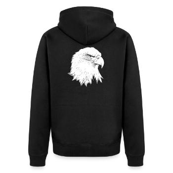Eagle / Bald Eagle - Unisex Premium Organic Zip Hoodie - black - Back - Nico (187cm)