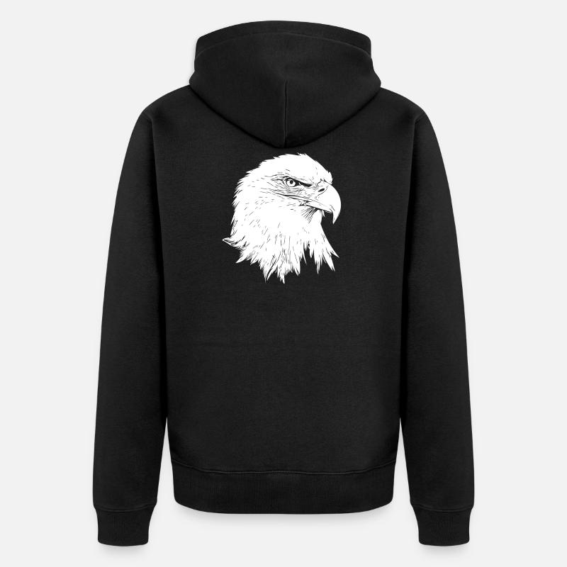 Eagle / Bald Eagle - Unisex Premium Organic Zip Hoodie - black