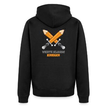 Vierte Klasse Grundschule Krieger Geschenk - Unisex Premium Bio Zip Hoodie - Schwarz - Hinten - Nico (187cm)