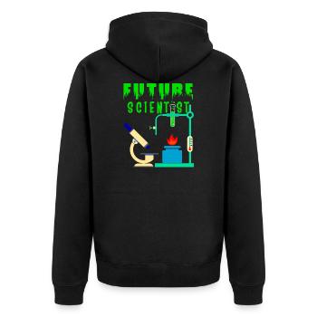 Future Scientist Labor Chemie - Unisex Premium Bio Zip Hoodie - Schwarz - Hinten - Nico (187cm)