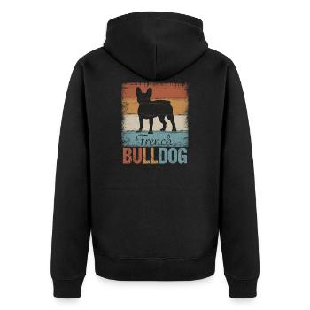 Bouledogue française Idée de cadeau - Veste à capuche bio Premium Unisexe - noir - Dos - Nico (187cm)