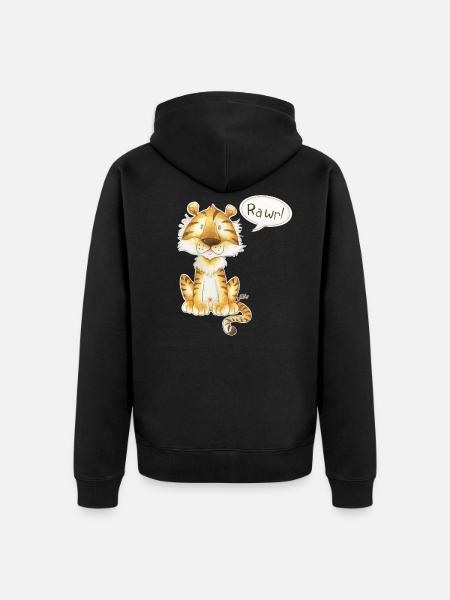 A cute tiger - Unisex Premium Organic Zip Hoodie - black