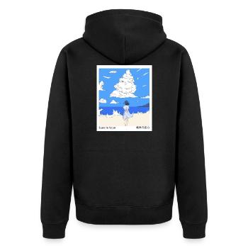 Beyond the horizon - Unisex Premium Organic Zip Hoodie - black - Back - Nico (187cm)