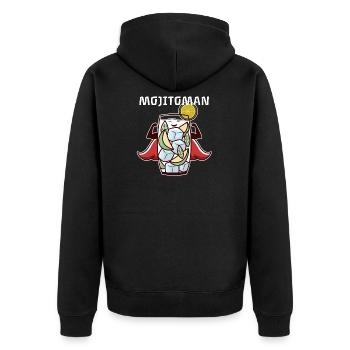 Cocktail Superheld Mojito Limette Gruppe Bar - Unisex Premium Bio Zip Hoodie - Schwarz - Hinten - Nico (187cm)