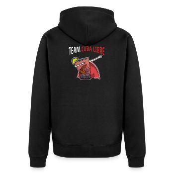 Cocktail Team Cuba Libre Longdrink Gruppe - Unisex Premium Bio Zip Hoodie - Schwarz - Hinten - Nico (187cm)