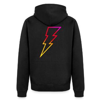 Blitz - Unisex Premium Bio Zip Hoodie - Schwarz - Hinten - Nico (187cm)