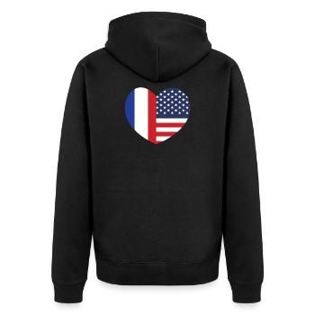 France USA Amitié - Veste à capuche bio Premium Unisexe - noir - Dos - Nico (187cm)