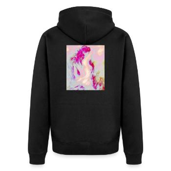 Naked nackt censored zensiert - Unisex Premium Bio Zip Hoodie - Schwarz - Hinten - Nico (187cm)
