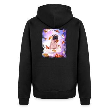 Pug Galaxy Tacos Pizza Burrito Idée Cadeau Chien - Veste à capuche bio Premium Unisexe - noir - Dos - Nico (187cm)