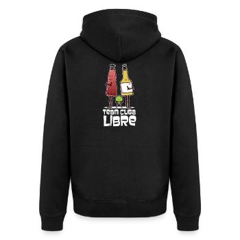 Cocktail Team Cuba Libre - Unisex Premium Bio Zip Hoodie - Schwarz - Hinten - Nico (187cm)