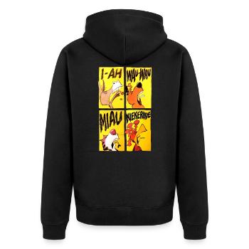 Bremer Stadtmusikanten Comic - Unisex Premium Bio Zip Hoodie - Schwarz - Hinten - Nico (187cm)