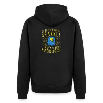 School psychologist student therapist school therapist - Unisex Premium Organic Zip Hoodie - black - Back - Nico (187cm)