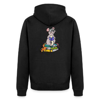 Book Nerd - Leseratte - Unisex Premium Bio Zip Hoodie - Schwarz - Hinten - Nico (187cm)