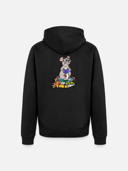 Book Nerd - Leseratte - Unisex Premium Bio Zip Hoodie - Schwarz